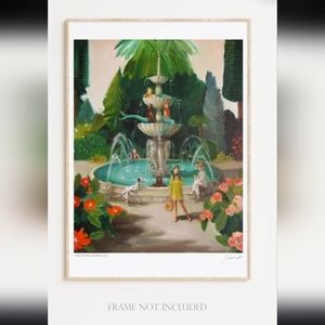 JANET HILL Selfie At The Mermaid Fountain Print